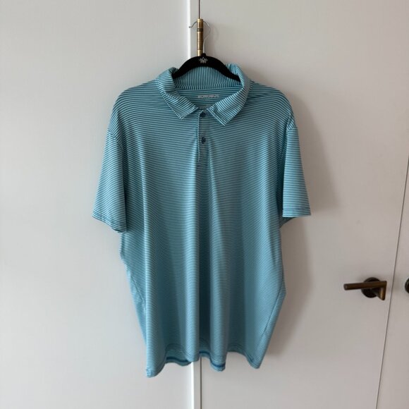 Bonobos Standard Fit Performance Fabric Blue Striped Golf Polo XXL - Picture 1 of 4